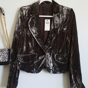BCBG Mahogany velvet velour blazer jacket